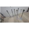 Image 1 : Empire Theatres Stainless Steel Retractable Belt Stanchions, Lot of 6