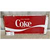 Image 1 : Vintage Canadian Coca-Cola "Enjoy/Savourez" Bilingual Painted Metal Advertising Sign 22 x 10