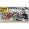 Image 1 : Vintage Automotive Racing Sponsor Display Panel with NHRA, Holley, MSD, Edelbrock Decals and More