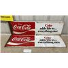 Image 1 : Two Vintage Coca-Cola Metal Advertising Signs, "Coke Adds Life to... Everything Nice" 36 x 10
