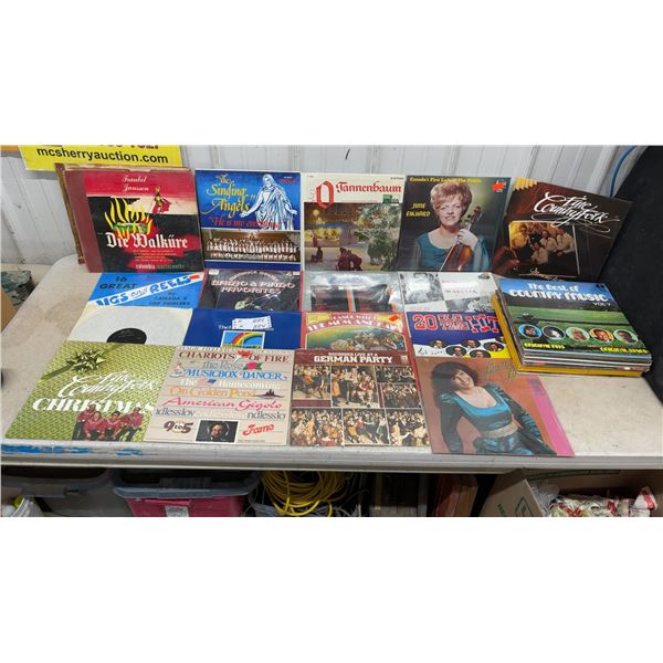 Collection of Vinyl LP Records: Classical, Country, Folk, Gospel, and Instrumental and More