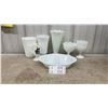 Image 1 : Milk Glass Collection Including GlasBake Divided Dish, Hobnail Vase, and More