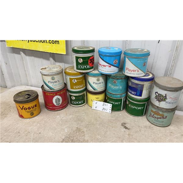 Vintage Tobacco Tins: Player's, Macdonald Export, Prince Albert, Vogue, Spud, and More