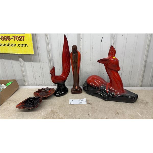 Canadian Ceramic Crafts Flambe Glaze Deer, Roadrunner, and More
