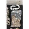 Image 6 : Assorted Faux Pearl Jewelry Collection with Necklaces, Earrings, and Loose Beads