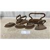 Image 1 : Collection of Antique Cast Iron Sad Irons Including 14 Pound Tailor's Goose and More