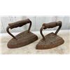 Image 4 : Collection of Antique Cast Iron Sad Irons Including 14 Pound Tailor's Goose and More