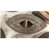 Image 3 : Collection of Antique Cast Iron Sad Irons, Taylor Forbes Bases, and Family Laundry Iron