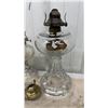 Image 2 : Collection of Four Vintage Oil Lamps Including Milk Glass, Hand Painted and More