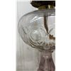 Image 3 : Two Antique Purple Pressed Glass Kerosene Lamps Turkey Foot and Bullseye Styles