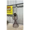 Image 4 : Two Antique Purple Pressed Glass Kerosene Lamps Turkey Foot and Bullseye Styles