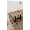 Image 2 : Two Square Café Tables with Faux Stone Laminate Tops and Metal X-Bases 24-1/2 x 28