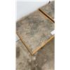 Image 3 : Two Square Café Tables with Faux Stone Laminate Tops and Metal X-Bases 24-1/2 x 28