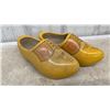 Image 2 : Two Pairs of Traditional Dutch Wooden Clogs with Hand-Painted Folk Art Designs