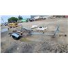 Image 1 : Blue Utility/Boat Trailer with Wooden Flatbed, Corrugated Metal Fenders, and Tow Tongue Older No