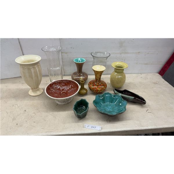 Assorted Ceramic Vases, Glass Vases, Decorative Bowls, and More
