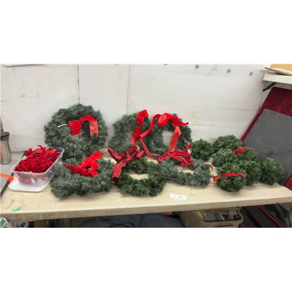 Artificial Christmas Wreaths, Evergreen Topiary Balls, Garland, Christmas Trees +