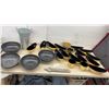 Image 1 : Decorative Metal Flower Bowls, Black and Gold Ribbed Planters, Galvanized Bucket, and More