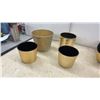 Image 5 : Decorative Metal Flower Bowls, Black and Gold Ribbed Planters, Galvanized Bucket, and More