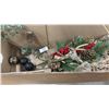 Image 3 : Assorted Christmas Decorations, Gold Star Garlands, Ribbons, Bells, Floral Picks, and More