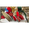 Image 4 : Assorted Christmas Decorations, Gold Star Garlands, Ribbons, Bells, Floral Picks, and More