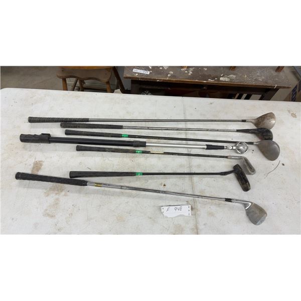 Assorted Golf Clubs Including Ram, Dyna-Tour, Fi-Tech, and Wilson Wedge, and More