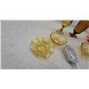 Image 3 : Amber Glass Hobnail Bowl, Swirl Dishes, Goblets, Silver-Plated Dresser Brush, and More