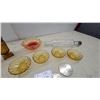 Image 5 : Amber Glass Hobnail Bowl, Swirl Dishes, Goblets, Silver-Plated Dresser Brush, and More