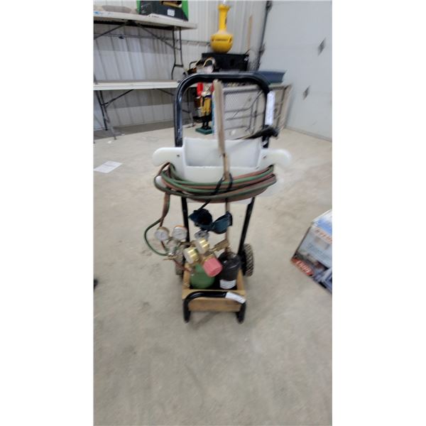 Portable Oxy-Fuel Cutting and Welding Torch Kit with Cart, Regulators, and Hoses