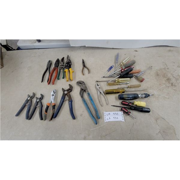 Robo Grip, Mastercraft, and Blue Point Pliers, Screwdrivers, Aviation Snips, and More