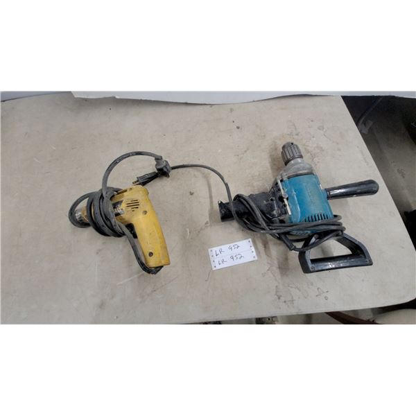 DeWalt DW235G 1/2" VSR Drill and Makita 6300LR 1/2" Low RPM Reversible Drill