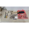 Image 1 : 40 Pce.Tap and Die Set in Red Case with Files, Punches, Chisels, and Hammers