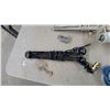 Image 2 : Black Scissor-Arm Desk Lamp, White Clamp Lamp, Blue Extension Cord with Work Light, and More
