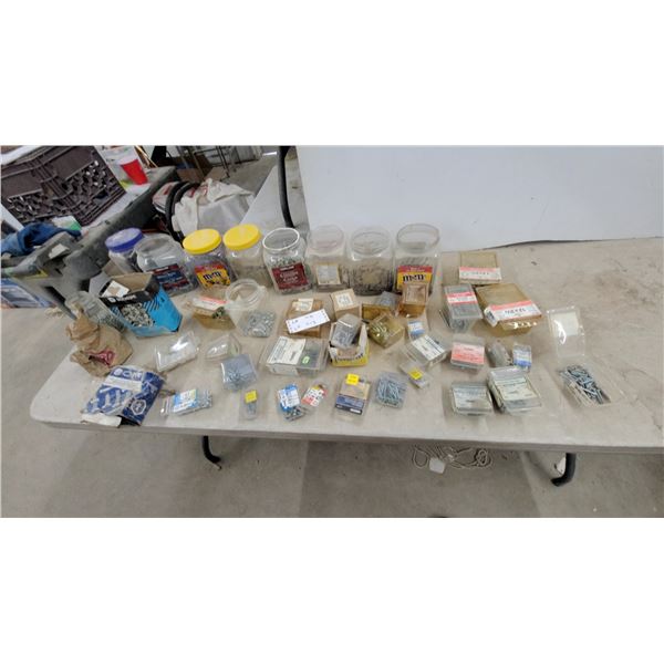 Assorted Wood Screws, Self-Tapping Screws, Nails in Boxes, Jars, and Packages and More