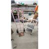 Image 1 : Steel Hand Truck with Pneumatic Tires and White Two-Step Folding Stool