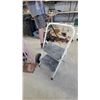 Image 2 : Steel Hand Truck with Pneumatic Tires and White Two-Step Folding Stool