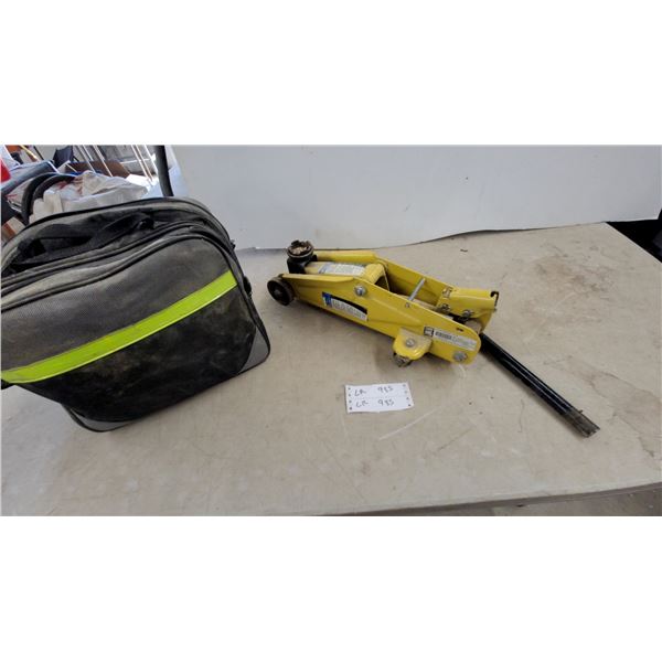 Blue Ridge Tools 2-Ton Yellow Scissor Jack with Handle and Emergency Auto Bag