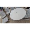 Image 2 : Outdoor Patio Furniture Set with Round Table 27" hgtx48" Diameter, Five Armchairs, Ottoman