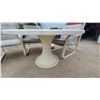 Image 3 : Outdoor Patio Furniture Set with Round Table 27" hgtx48" Diameter, Five Armchairs, Ottoman