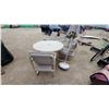 Image 6 : Outdoor Patio Furniture Set with Round Table 27" hgtx48" Diameter, Five Armchairs, Ottoman
