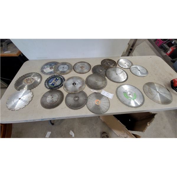 Assorted Circular Saw Blades Including Irwin Marathon, Diablo, Lenox, and Greenlees, and More