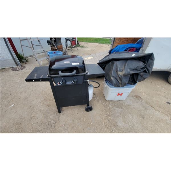 Masterbuilt Two-Burner Portable Propane Gas Grill with Folding Side Tables and Tank