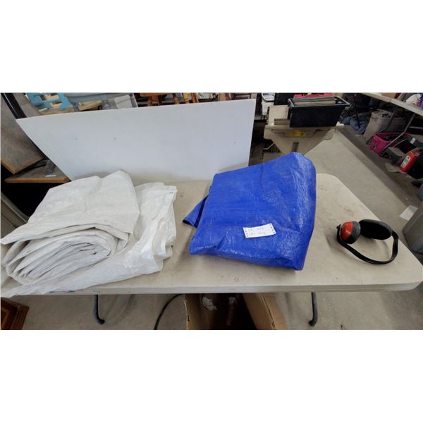 Blue and White Poly Tarps