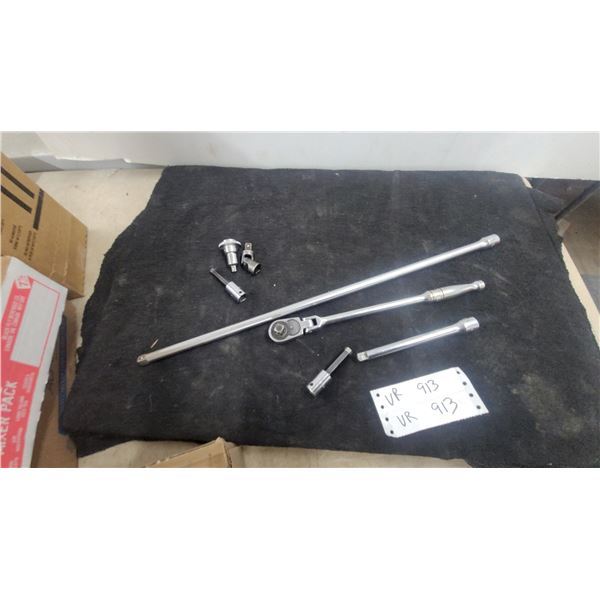 Snap-On 3/8" Drive Flex-Head Ratchet with Extensions, Universal Joint, and More
