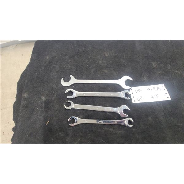 Mac Tools Open-End Wrench Set, Four Pieces, SAE Sizes 1/4" to 7/16"