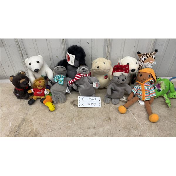 Coca-Cola Plush Toy Collection with Polar Bears, Seals, Lion, Gorilla, and More