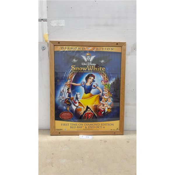 Framed Walt Disney Snow White and the Seven Dwarfs Diamond Edition Blu-Ray Promotional Poster 2009