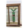 Image 2 : Stained Glass Window Panel in Oak Frame, 19 x 20"