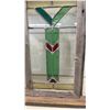 Image 6 : Stained Glass Window Panel in Oak Frame, 19 x 20"