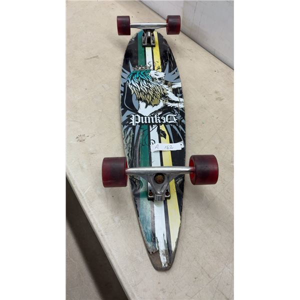 Punk'd Speed Cruiser Longboard Skateboard with Crowned Lion Graphic and 70mm 78a Wheels